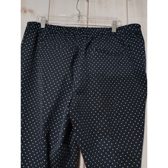 Isaac Mizrahi Pants Ladies 18 Navy Blue Polka Dot Stretch Career Casual Trousers - Picture 4 of 8